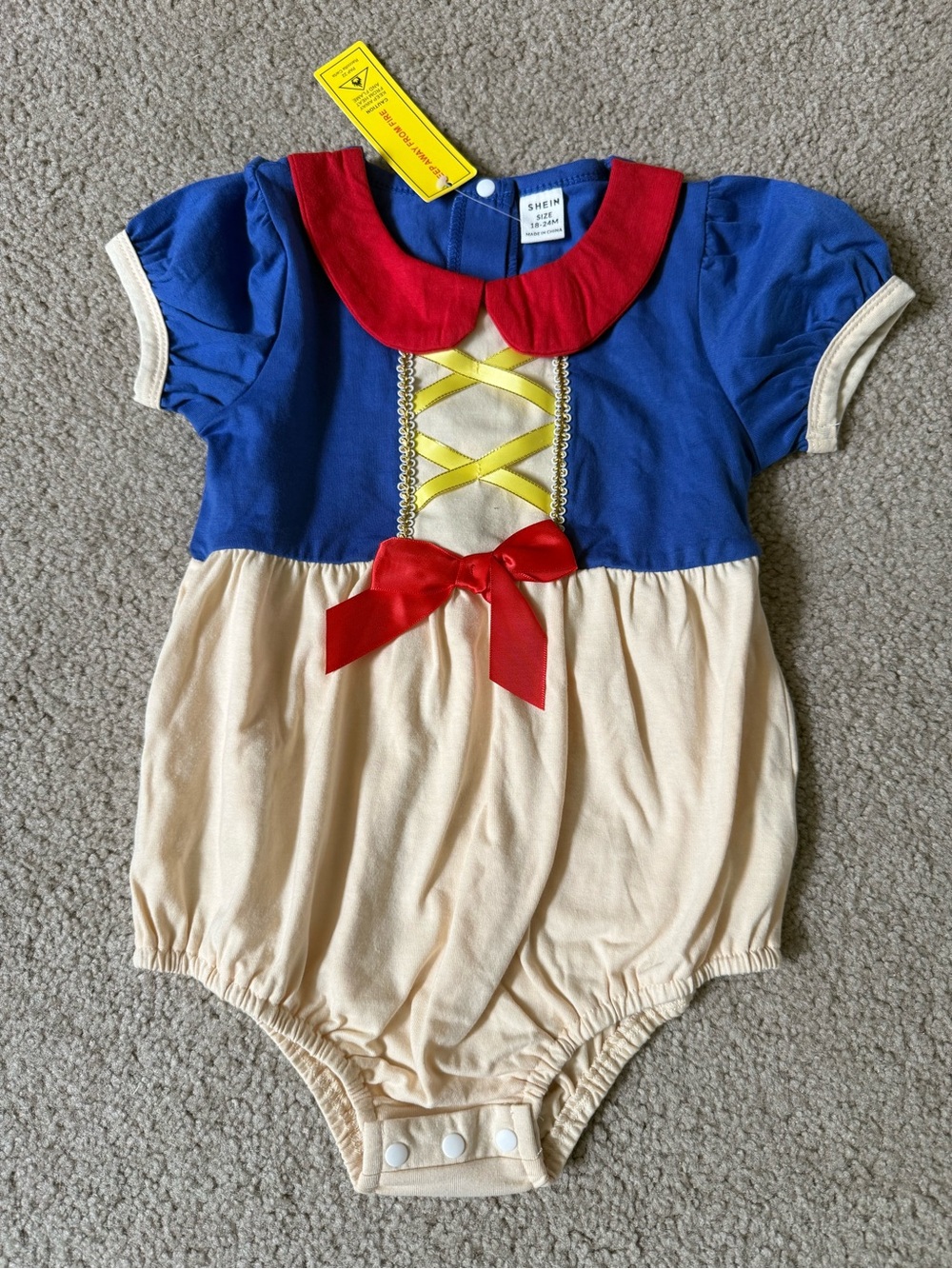New SHEIN Blue, Cream & Red Snow White Princess Romper Costume 18-24 mths